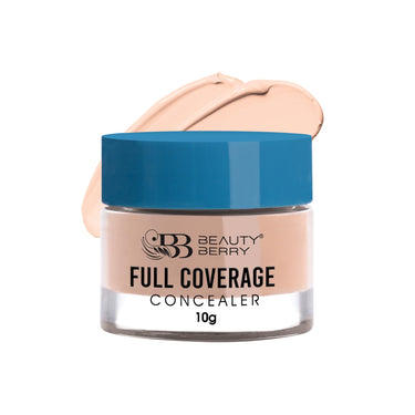 Beauty Berry Full Coverage Concealer, Easy to Blend, Ultra Lightweight & Long Lasting Concealer | Creamy Texture, Highly Pigmented, Waterproof Concealer for Face Makeup (PURE BEIGE-08, 1)